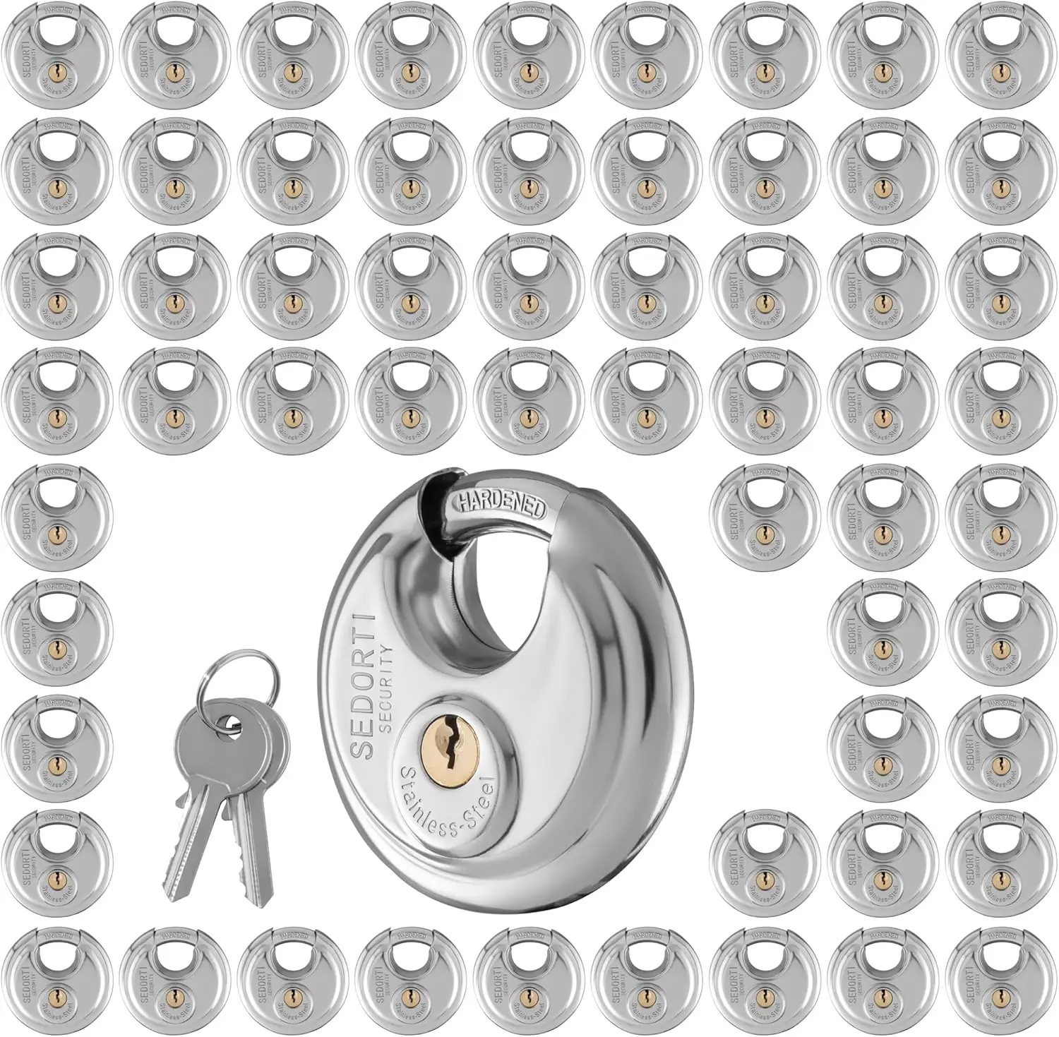 2-3/4 inch Wide, Stainless Steel 304 Round Lock, Waterproof and Rustproof Storage Lock with