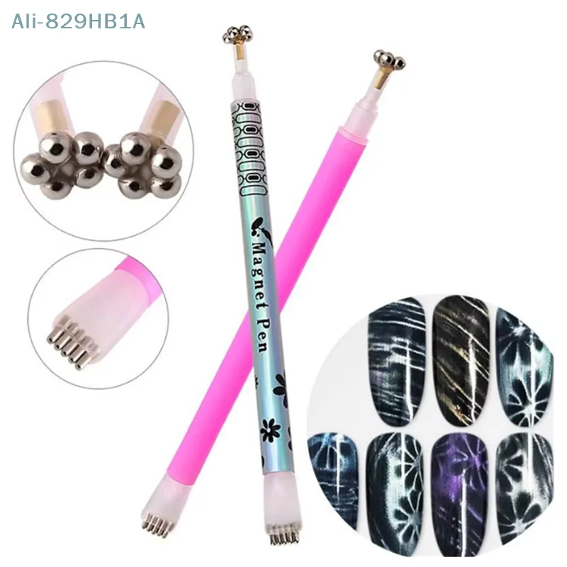 1Pc Doppio Attacco Fiore Multifunzionale Cat Eye Magnete Plum Blossom Forma Stripe Griglia Per Unghie Artistiche Magnetiche Penna Gel UV Nail Art