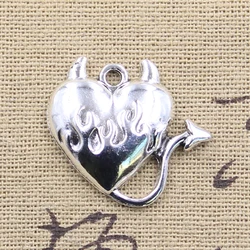 10pcs Charms Demon Heart Of Devil 24x27mm pendenti Color argento antico artigianato fai da te che fanno risultati gioielli tibetani fatti a mano