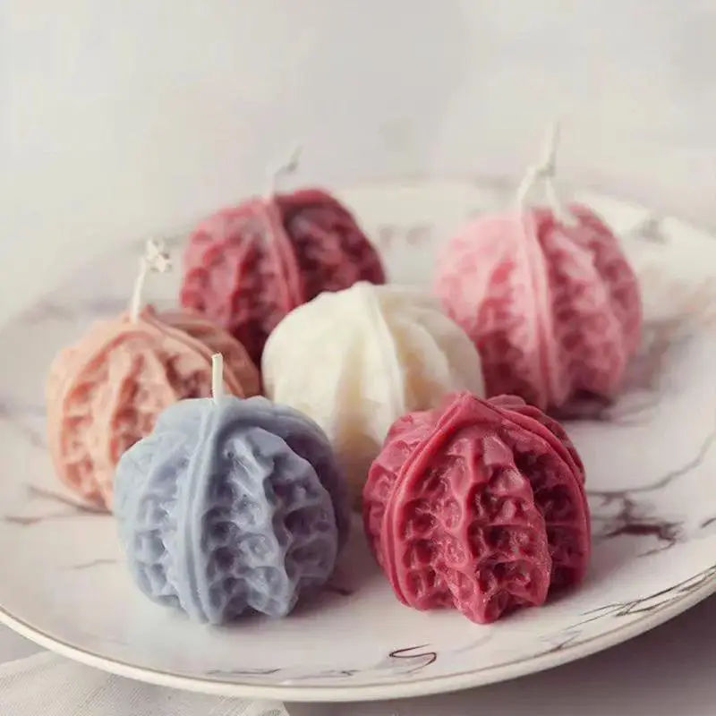 

Walnut Handmade Creative Shape Candle Mold Simulation Food Silicone DIY Scented Craft Mould Accessories Gifts Decoration