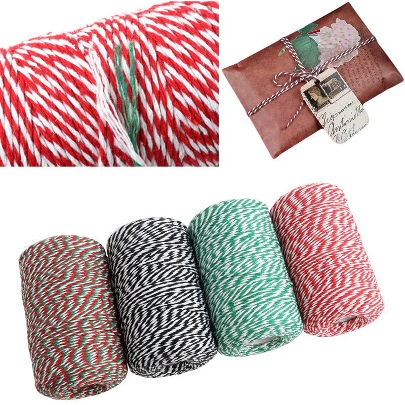 200M*2MM Christmas Decoration Gift Wrapping Cotton Cords Twine String Macrame Cord Thread Rope DIY Home Textile Party Supplies