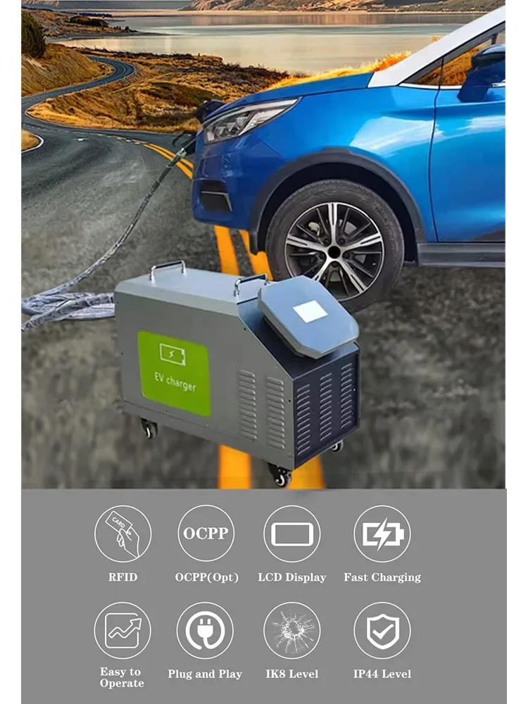 Gbt CCS2 Chademo 20Kw Mobile Powerbank Rápido Inteligente Ocpp Carregador de Carro Portátil Dc Ev Estação de Carregamento