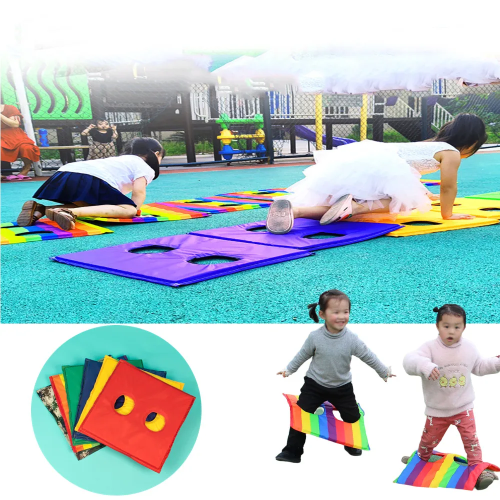 Almohadilla de espuma para saltar para niños, tablero de juegos de doble agujero para exteriores, trampolín de rana para jardín de infantes, multijugador al aire libre, accesorios divertidos deportivos