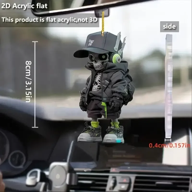 Nueva decoración creativa plana acrílica, colgante de fuerzas especiales, decoración para espejo retrovisor de coche, colgante de navidad decoracion 2024
