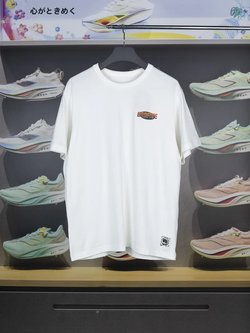 ゆったりとしたメンズ半袖tシャツ-新入荷-2024年秋-ライニング-バッドファイブ-カルチャーシャツ-通気性-純綿-丸首-バスケットボールシリーズ