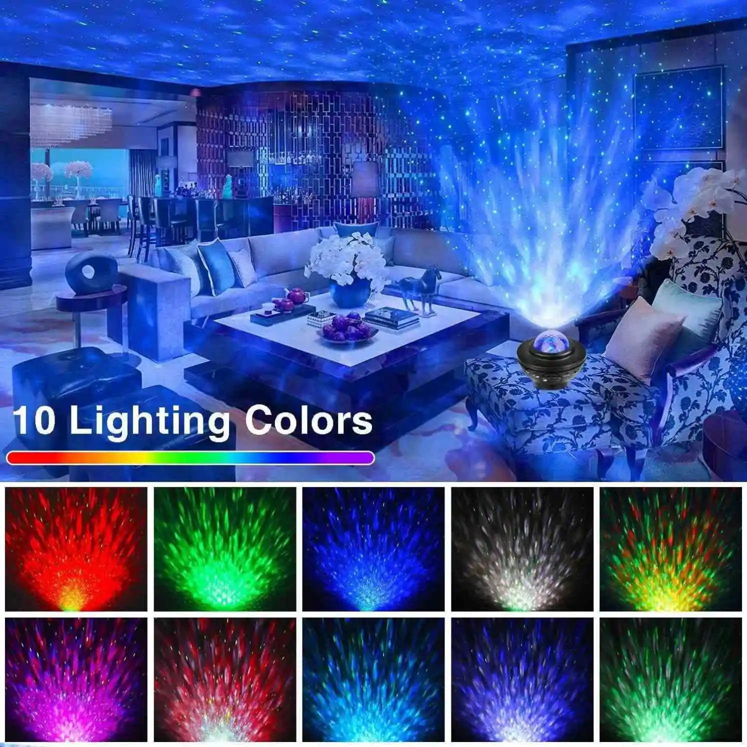 Dropshipping  Wholesale LED Laser Star Starry Night Lamp Projection Kids Moon Remote WIFI APP Control Music Lights