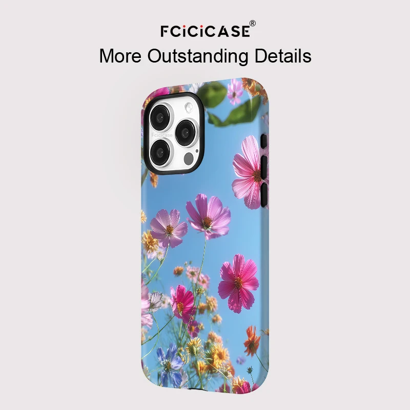 Fcicicase 2 في 1 حافظة هاتف مغناطيسية لهاتف آيفون 15 14 Plus 17 Air 11 12 13 16 Pro Max Flower لغطاء Magsafe الناعم المزدوج الطبقة #5