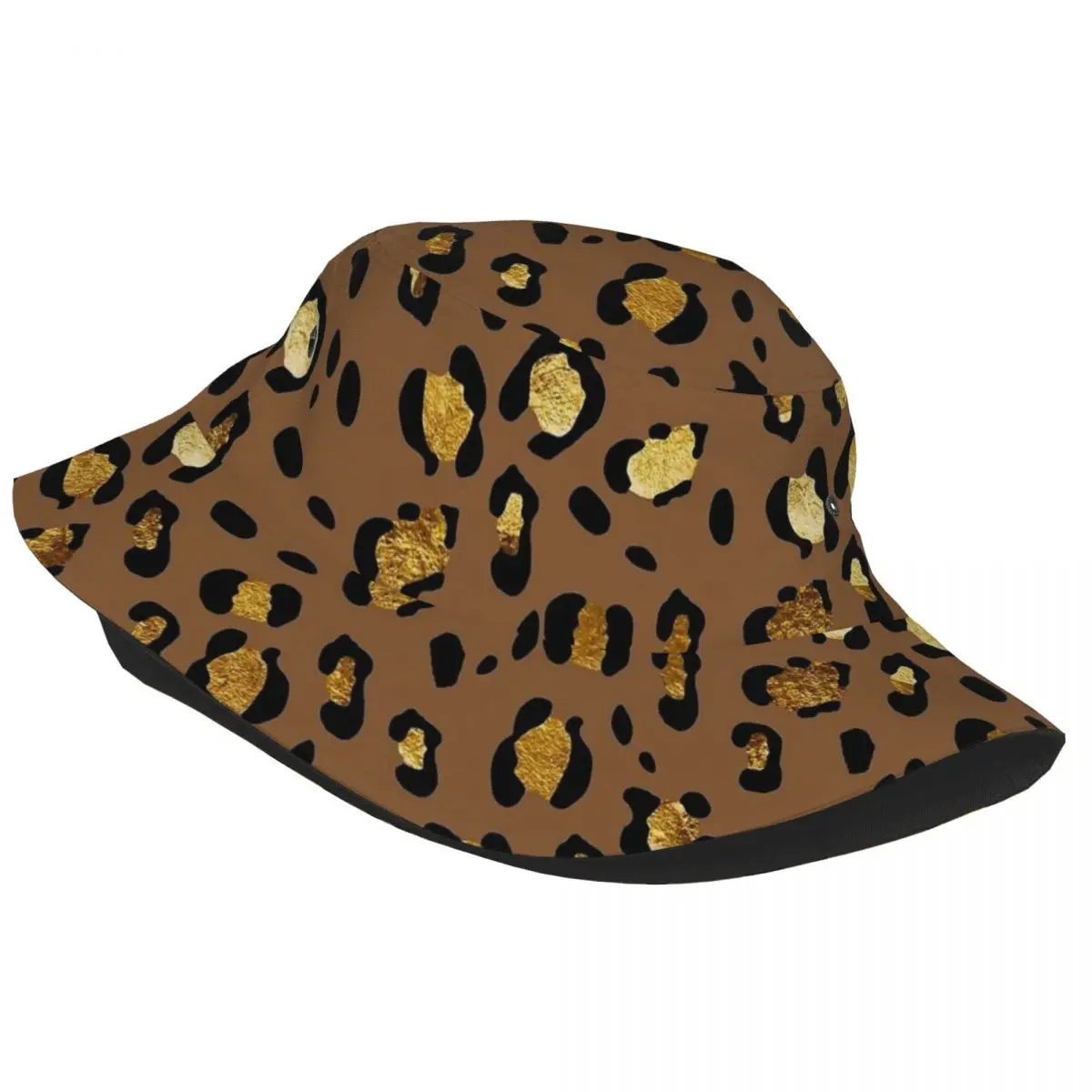 Leopard Animal Print Glam Bucket Hat Vocation Getaway Headwear Fishing Fisherman Hats for Outdoor Sport Women Men Bob