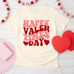 Happy Valentine's Day Printed Kids Shirts Retro Child Valentine Party Outfit Tee Boys Girls Short Sleeve T-shirt Toddler Clothes