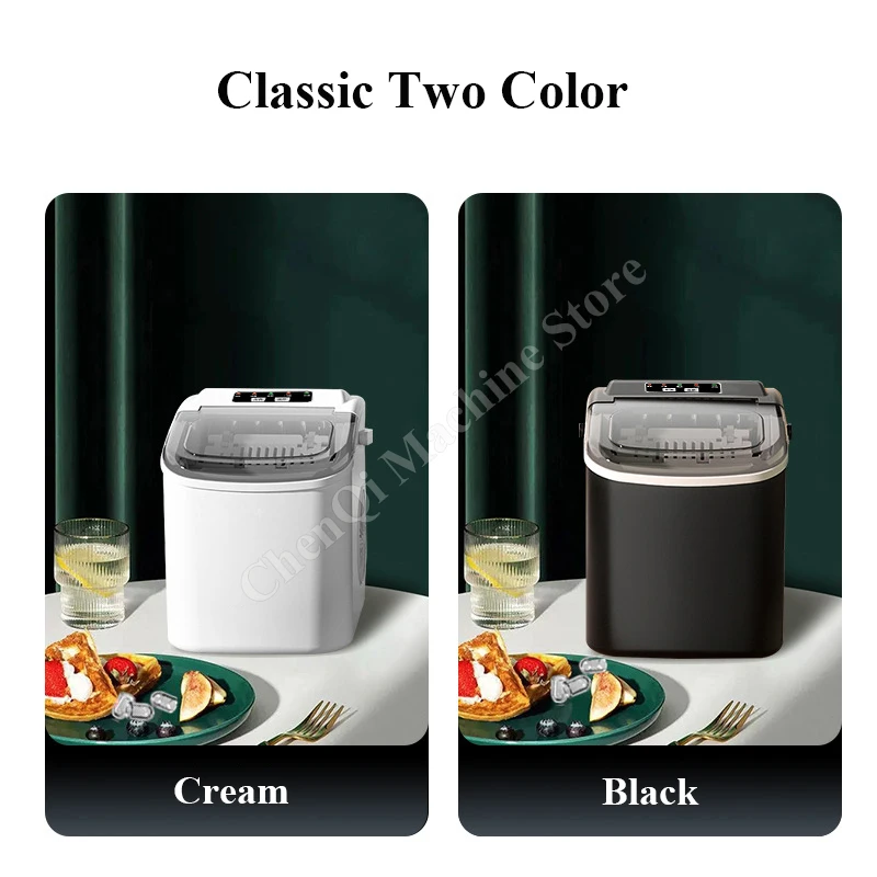 【夏のセレクション！】 ポータブルカウンタートップ製氷機ホームオフィス9個のアイスキューブ準備完了6分26ポンド氷/24時間製氷機