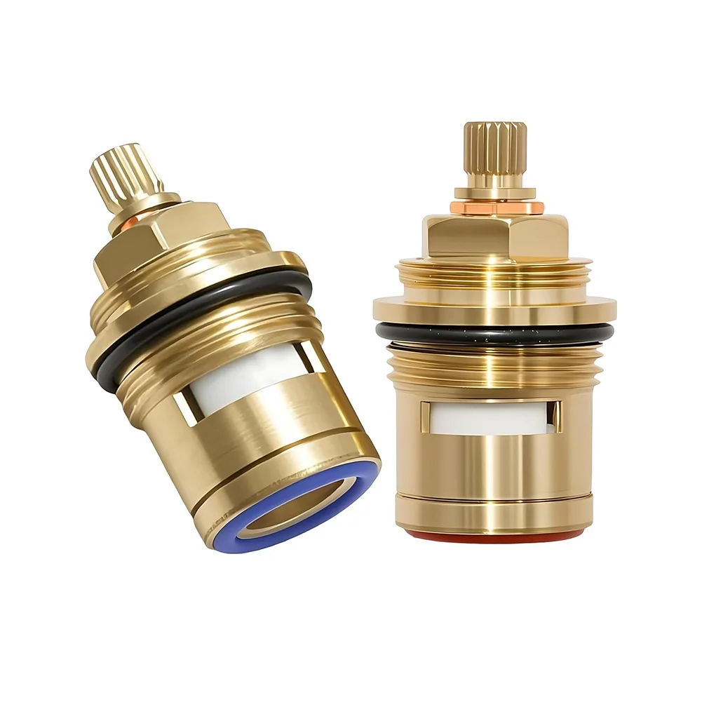 2Pcs 3/4 Inch Brass Body Disc Cartridge for Hot Cold Water Tap Valves with Reduced Hydraulic Resistance Design