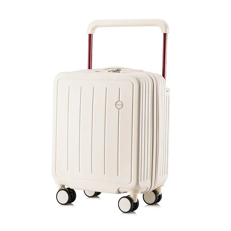 กระเป๋าเดินทางแบบกว้างพร้อมที่วางแก้ว USB 18 นิ้วใหม่กระเป๋าเดินทางแบบไม่จํากัดเพศการเดินทางในห้องโดยสารกระเป๋าเดินทางรถเข็นกรณี