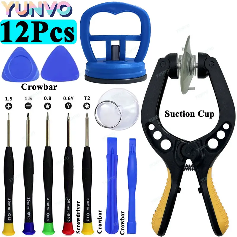 

12 шт., инструменты для ремонта, набор прецизионных отверток для разборки мобильных телефонов, ноутбуков и планшетов для обслуживания и чистки