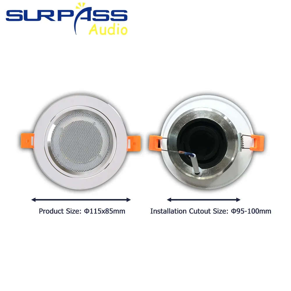 Mini amplificateur audio mural avec haut-parleur de plafond, clé tactile, compatible Bluetooth, FM haute puissance, système PA, HOGym, 2.8 pouces, 25W