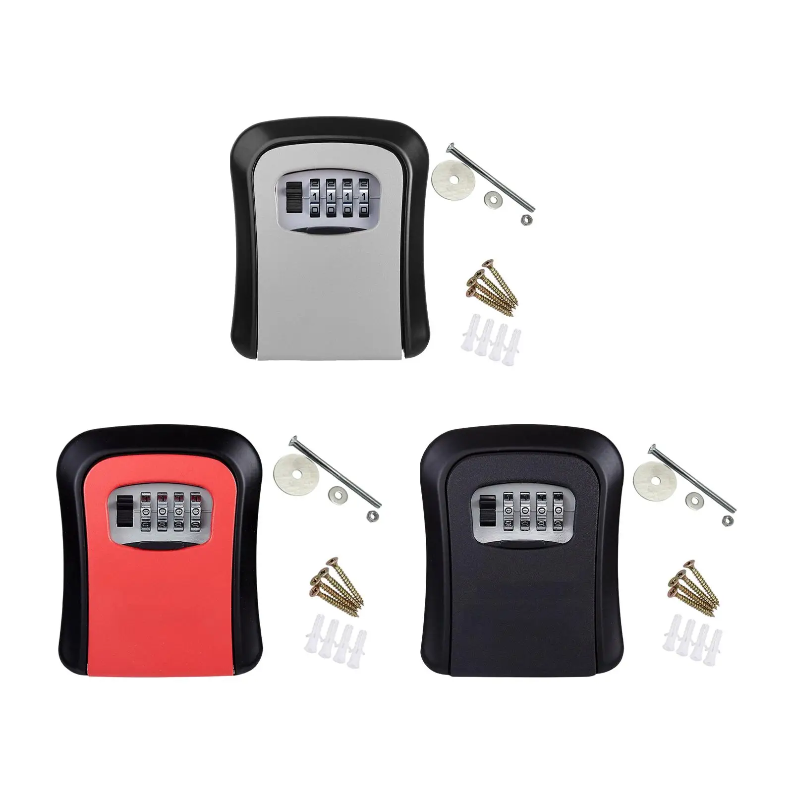 

Portable Key Storage Lock Box Mounted Password 4 Digit Combination for Garage Garden House Supplies