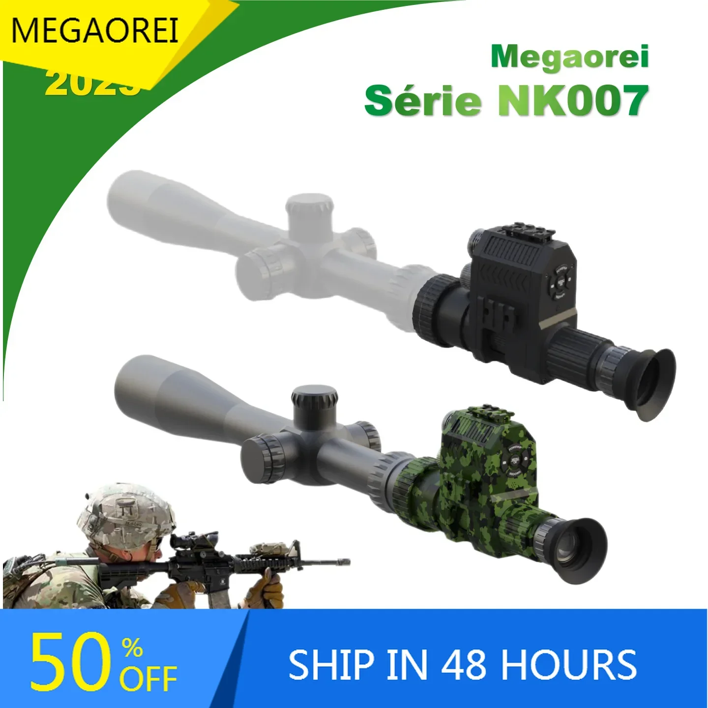 

2025Megaorei 2023 New 1080P high-definition full screen laser infrared monocular hunting night vision instrument