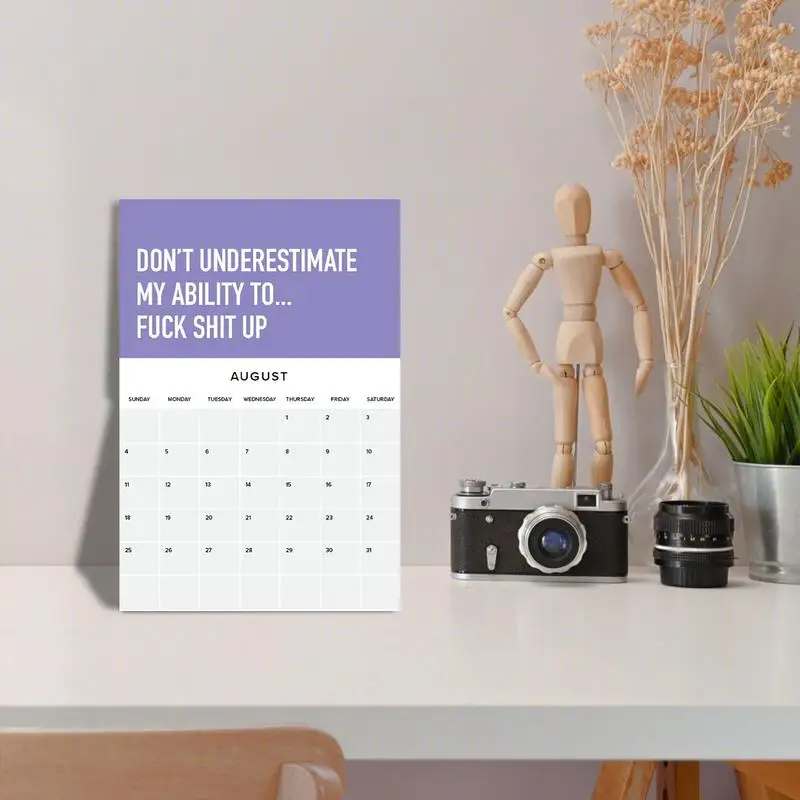 Wall Calendar with Spacious Writing Space, Adulting Is Hard, Funny Planner, Work Area, 2025