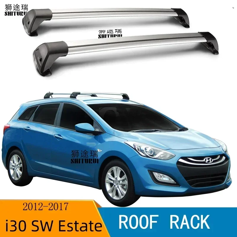 For HYUNDAI i30 I 30 Estate (GD) 2012-2018  Vern ultra quiet truck roof bar car special aluminum alloy belt lock roof rail