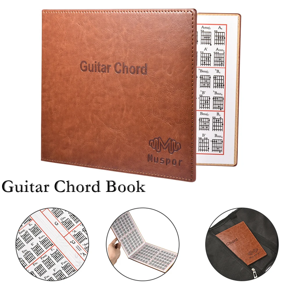 1Pc Chord Book for Folk Music Guitar Chord Accessory Musical Chord Notebook (Brown) Chord Note Taking