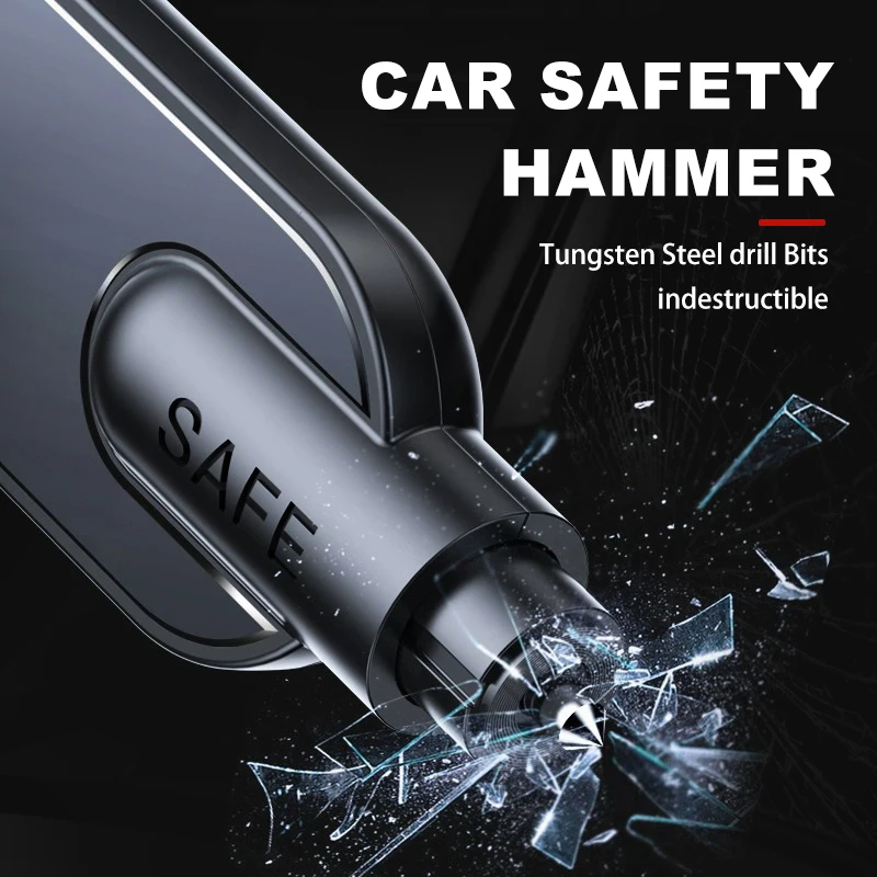 Car Alloy Safety Hammer Emergency Glass Breaker Rescue Tool Safety Supplies For KIA Ceed Sportage Rio K5 K2 Optima Cerato view 4