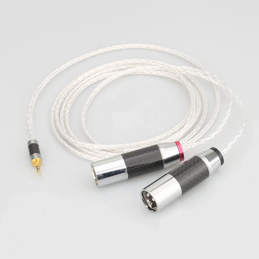 HIFI 8 Cores OCC Silver Plated 4.4mm/3.5mm/2.5mm TRRS Balanced to Dual 2x 3pin XLR Balanced Male Audio Adapter Cable