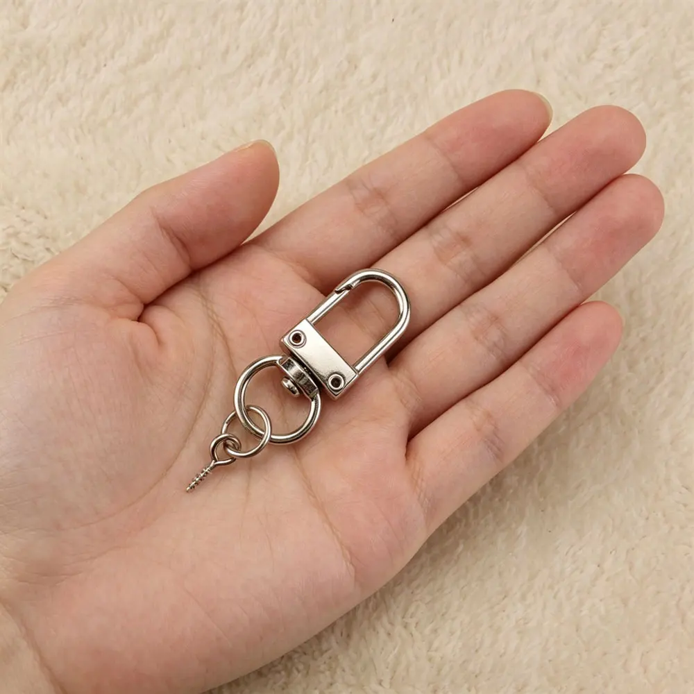10/20/50 pcs Metal Silver Color Alloy Snap Hooks Buckle With Screw Eyes Mini Eyelets Pins Clasps Connector for DIY Key Chain