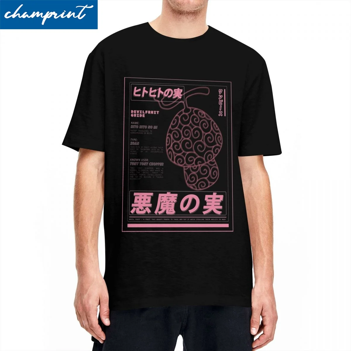 Devil Fruit Guide Tony Tony Chopper T-Shirt for Men Women One Piece Hipster Cotton Tees Short Sleeve T Shirts Plus Size Clothes