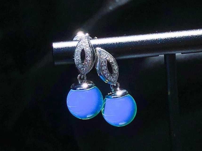 

Сертификат S925, серебро, натуральный мексиканский синий янтарь, 9 мм, висячие серьги, подлинные редкие драгоценные камни, геометрические серьги, специальные ювелирные изделия