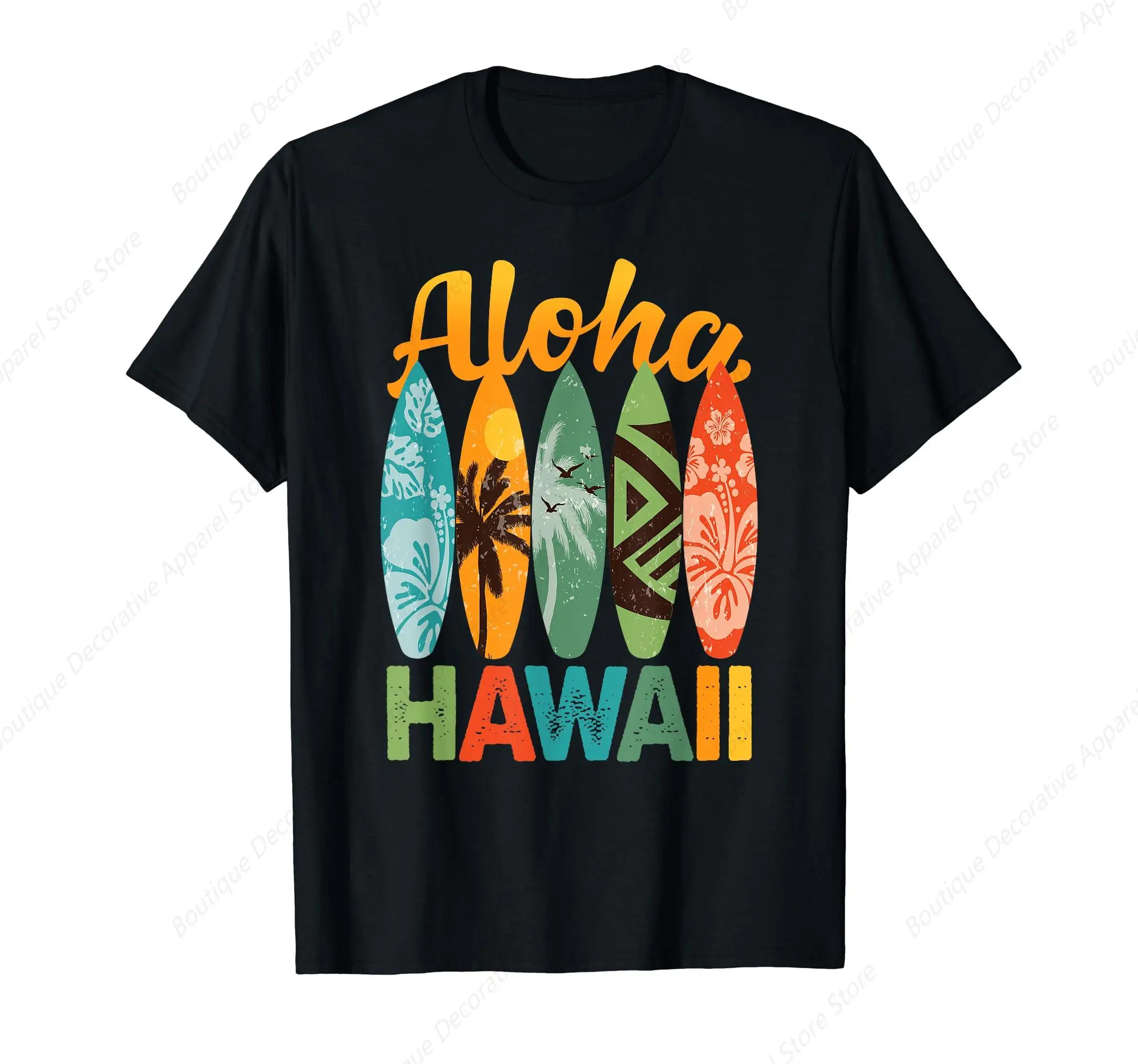 

Retro Hawaiian Surfboard Aloha Hawaii Island Surfer T-Shirt