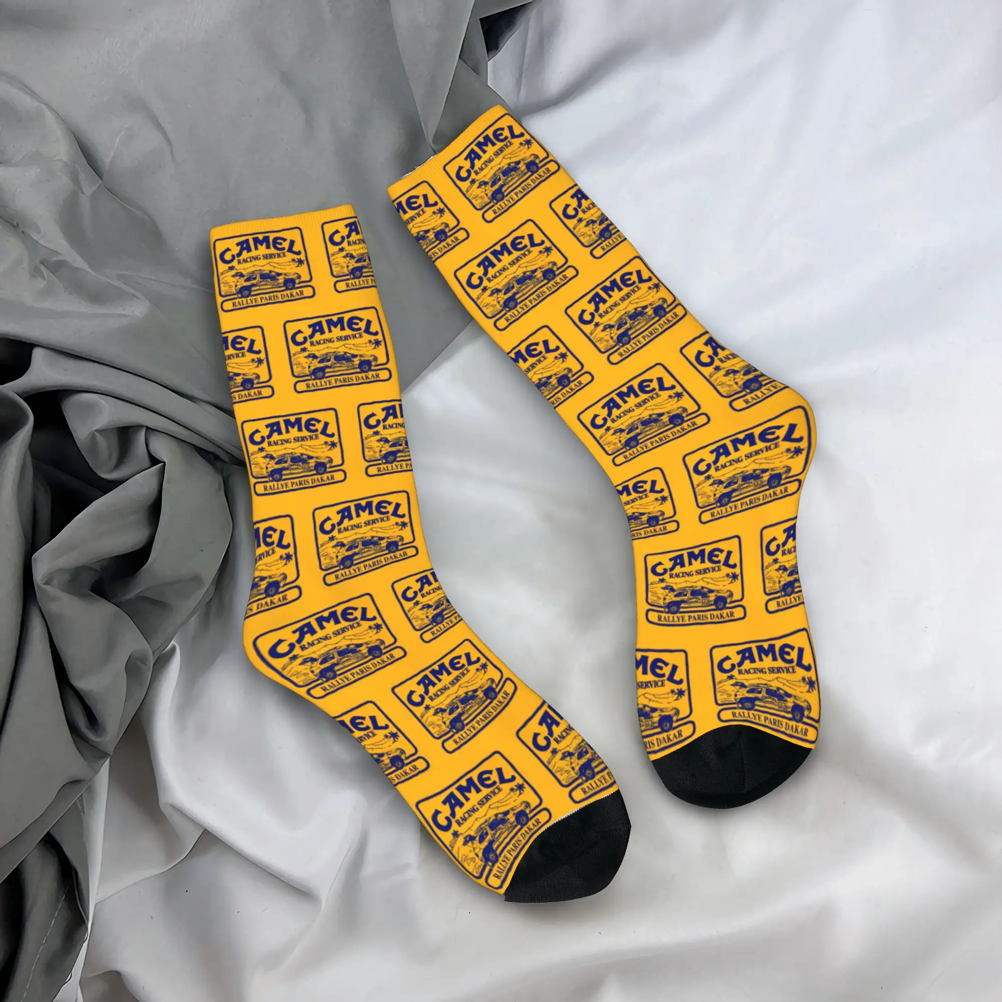 Custom C-Camels Defender 110 Mens Crew Socks Unisex Novelty Moto Yellow Spring Summer Autumn Winter Dress Socks