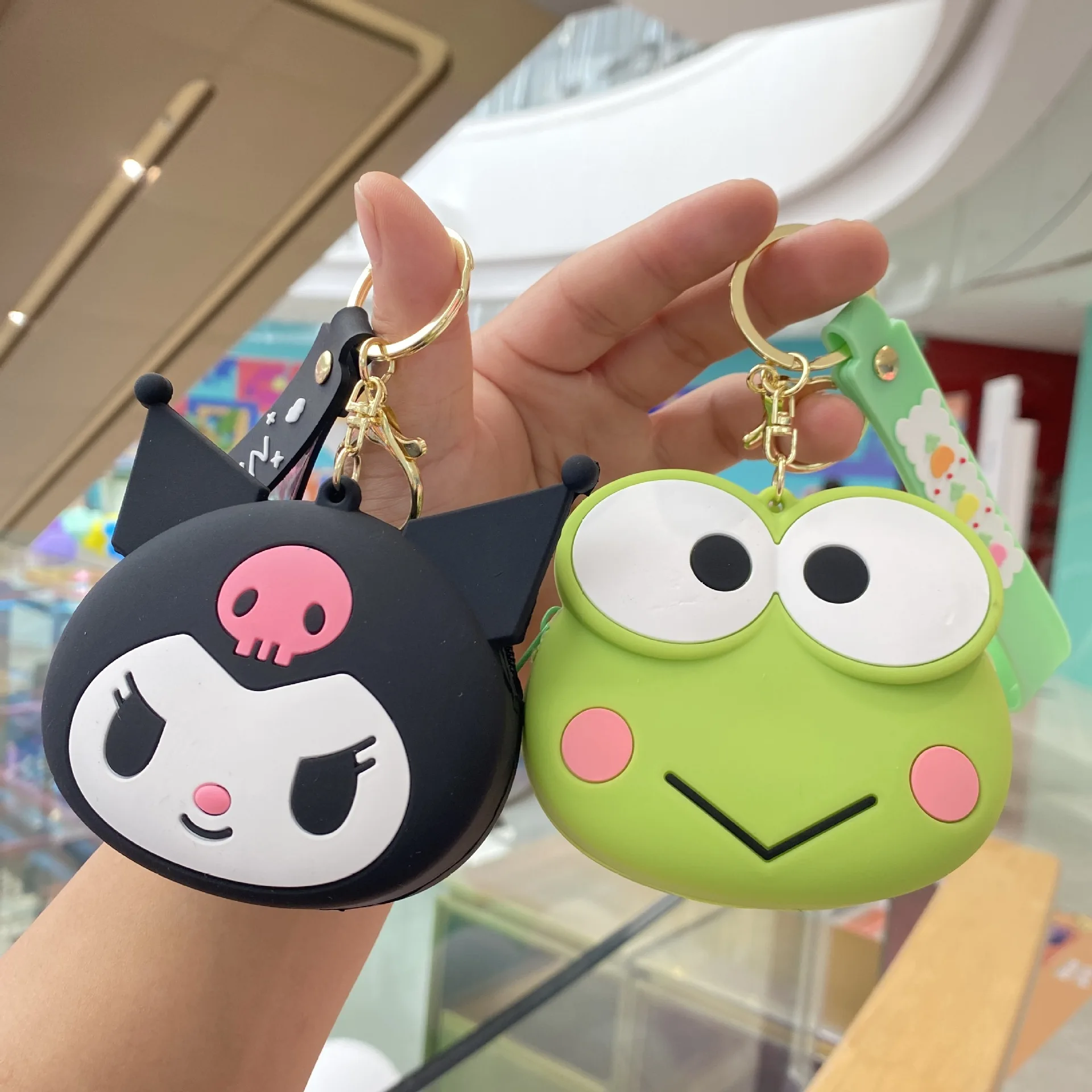 Силиконовая сумка MINISO Sanrio для хранения наушников Bluetooth, водонепроницаемая сумка для ключей, портативная аниме-сумка для ключей