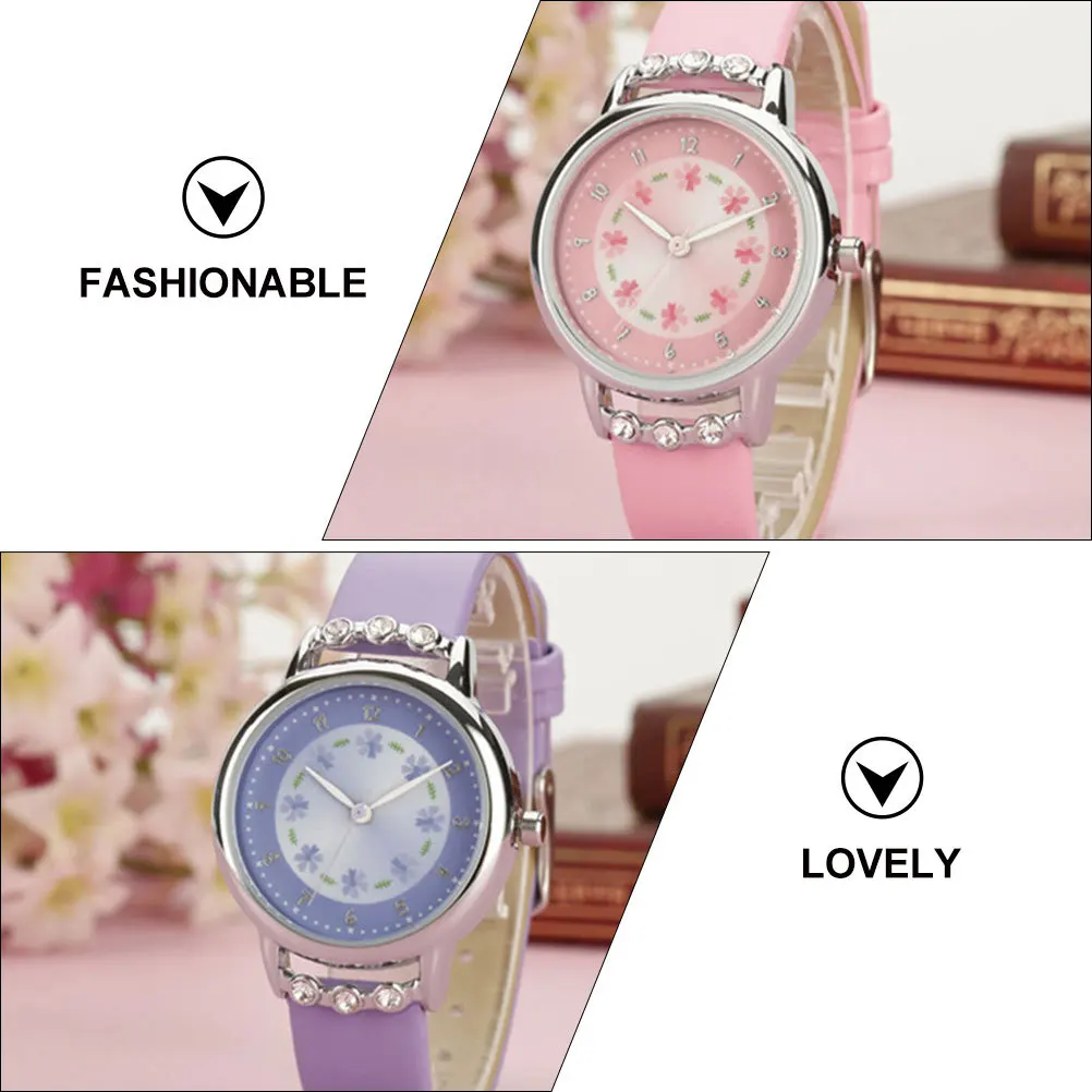 2pcs Cartoon Student For Watches For Casual Wrist Cartoon Wrist Watch Watch Timepiece