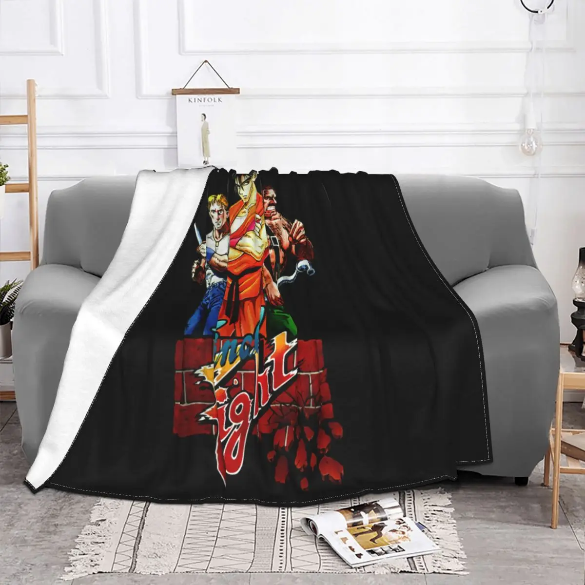 Final Fight Licensed Video Game Gaming Classic Gamer Retro New Black Novelty Throw Blanket