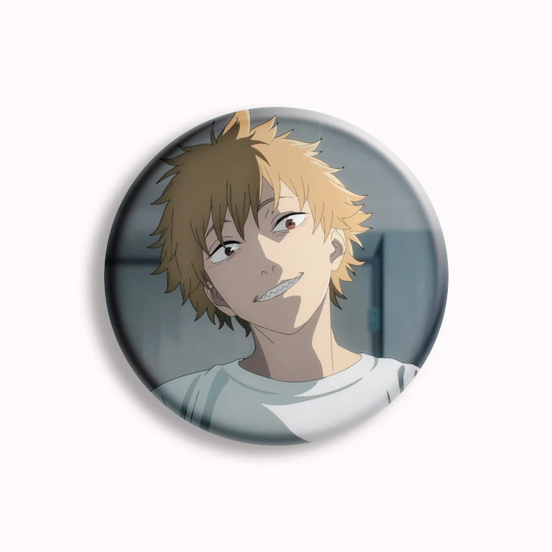 Chainsaw Man Horrible Anime Button Pin Creative JING KA Heroes Makima Power Denji Cartoon Brooch Badge Fans Collect Decor 58mm