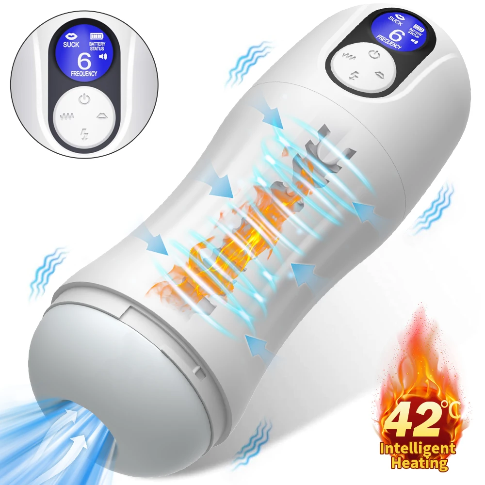 5 frequency Powerful Automatic Sucking Masturbator for Men Blowjob Cup with LED Display Heat Male Masturbator for Adult Sex Toys