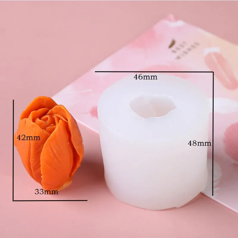 3D Tulip DIY Flower Soap Silicone Mold Candle Mold Handmade Chocolate Cake Mold Silicone Mold Soap Forms Soap Making Supplies