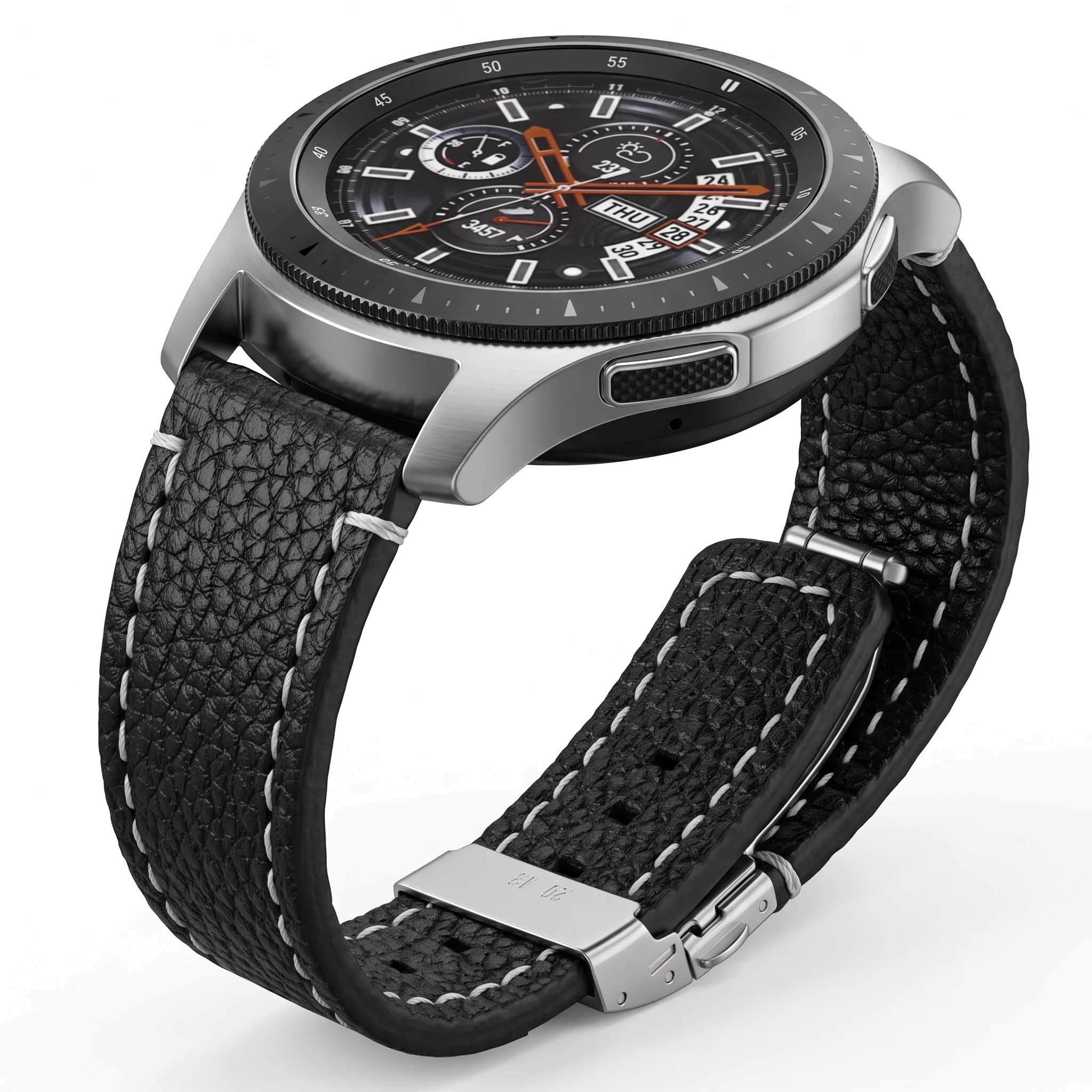 Genuine Leather Watchbands For Samsung Galaxy Watch 3 4 5 Strap Women Men18mm 20mm 22mm 24mm Wrist Band Deployment Clasp
