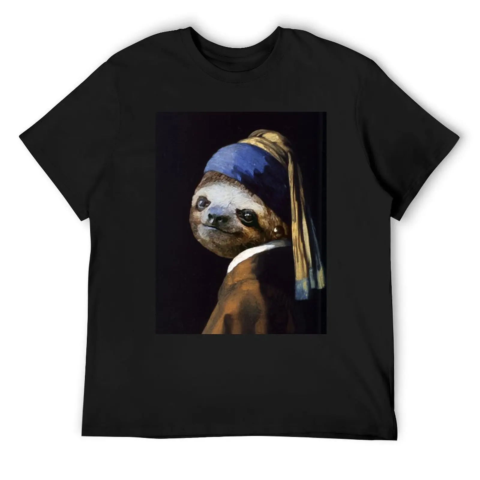 The Sloth with a Pearl Earring - Print / Home Decor / Wall Art / Poster Gift Birthday Sloth Lover Gift Animal pr T-Shirt