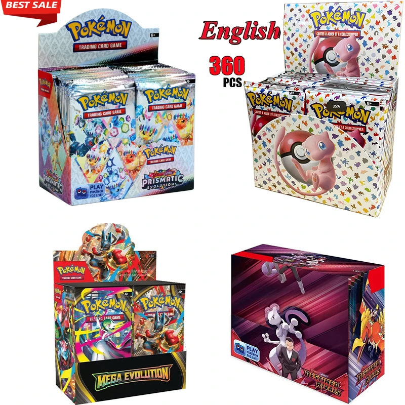 

360Pcs Pokemon Cards Prismatic Evolutions Scarlet Violet 151 Destined Rivals Black Bolt English Booster Battle Transaction Cards