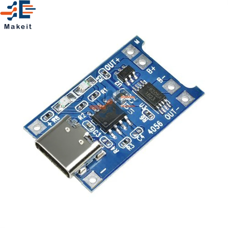 TP4056 Type-c USB 5V 1A 18650 Lithium Battery Charger TP4056 Module Charging Board With Protection Dual Functions 1A Li-ion