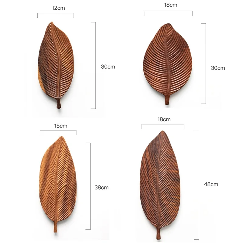 Bandeja de cena, adecuada para comidas, ensaladas y pan, bandeja de hojas hecha a mano