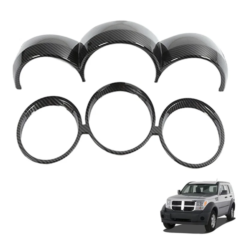 

For Dodge Nitro 2007-2012 Carbon Fiber Interior Dashboard Meter Display Frame Cover Trim jasmine