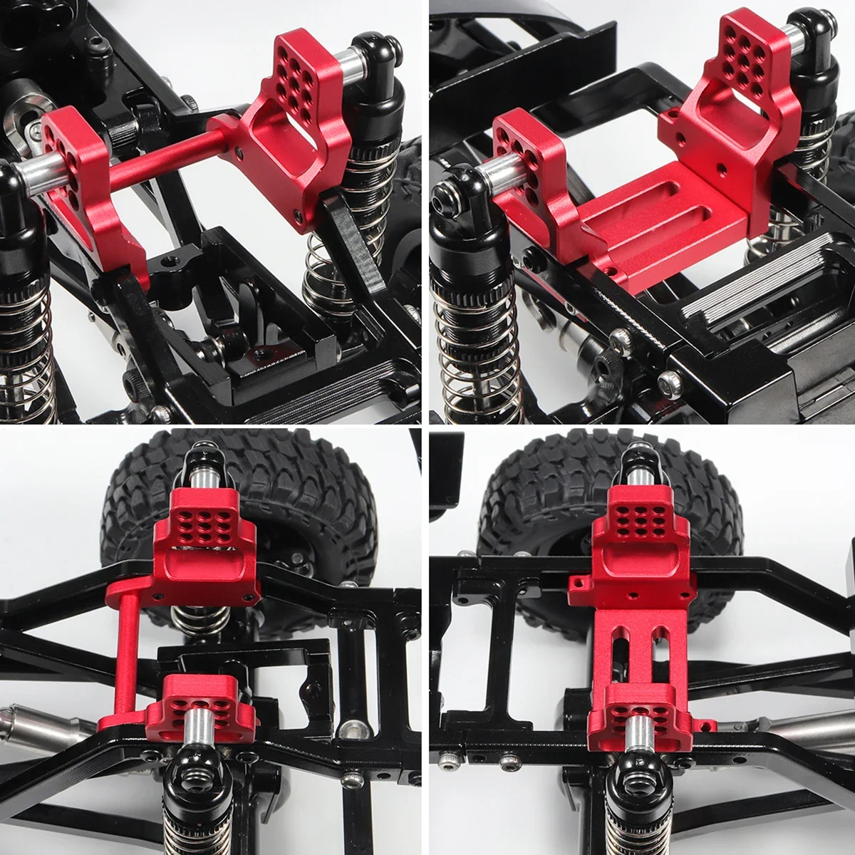 Zestaw aluminiowych uchwytów amortyzatorów CNC TRX4M z wieloma pozycjami montażowymi dla 1/18 gąsienica RC TRX4-M obrońcą Bronco