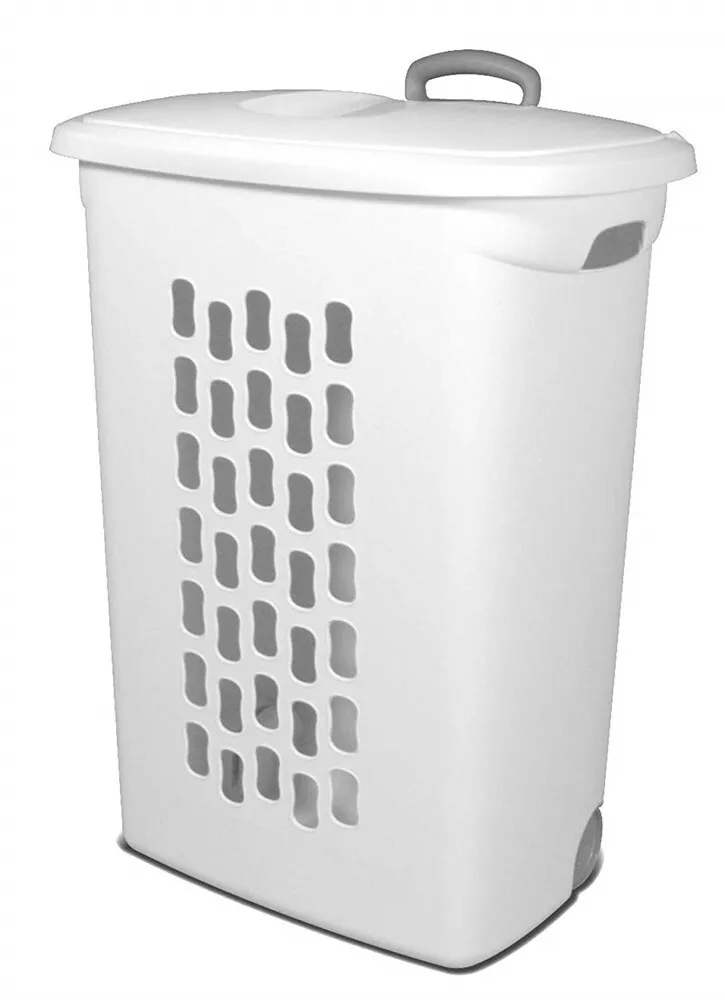 

Dirty laundry basket with handles and wheels