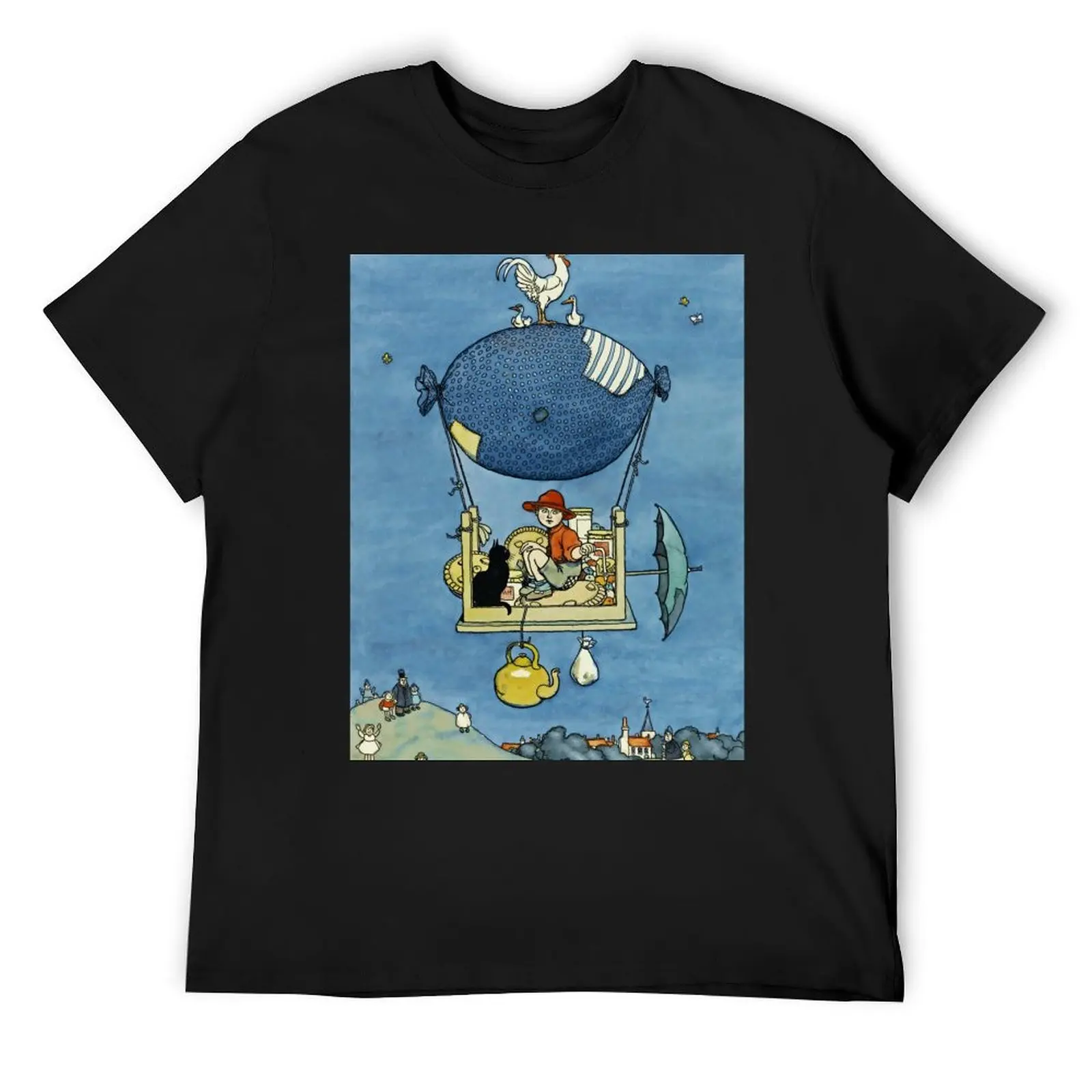 “The Airship” by W Heath Robinson T-Shirt customs cute clothes cotton t shirt men