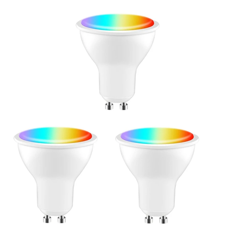 Tuya GU10 Smart LED Bulb Dimmable 5W AC100-130V WIFI+Bluetooth Smart Life App Control Work With Alexa Google Home 3 Pcs