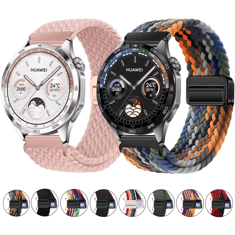 Correa de nailon para Huawei watch 4/GT4/2/3 Pro Amazfit GTR 4, correas magnéticas transpirables para Samsung Galaxy watch 6 5 4, 20mm, 22mm