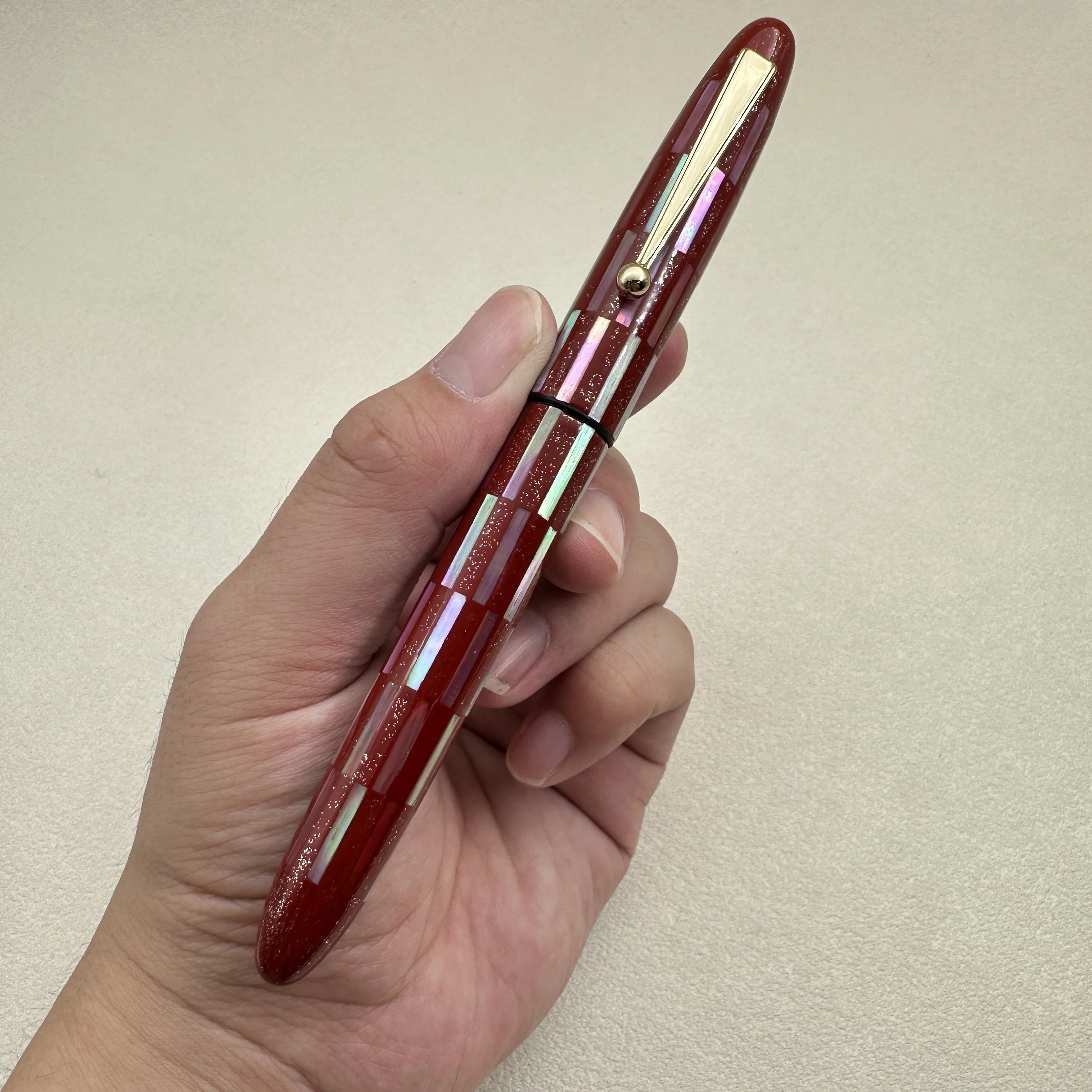 New In Stock! Lacquer Green Stripe Raden Mother-of-pearl Maki-e Metal Fountain Pen Barrel for Platinum 3776 Pilot743 Sailor 21K