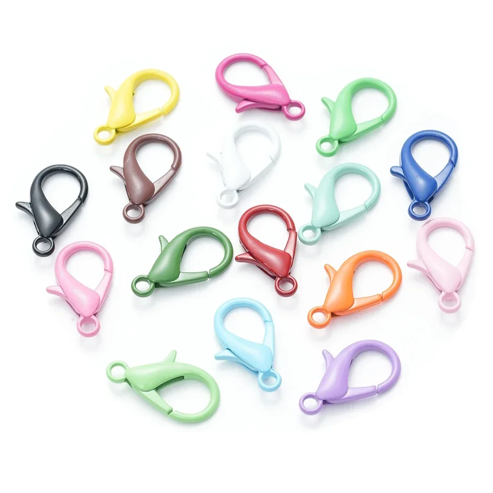 

12 14 16 21mm Colorful Metal Lobster Clasp Hooks End Clasps Connectors For DIY Jewelry Making Findings Necklace Bracelet