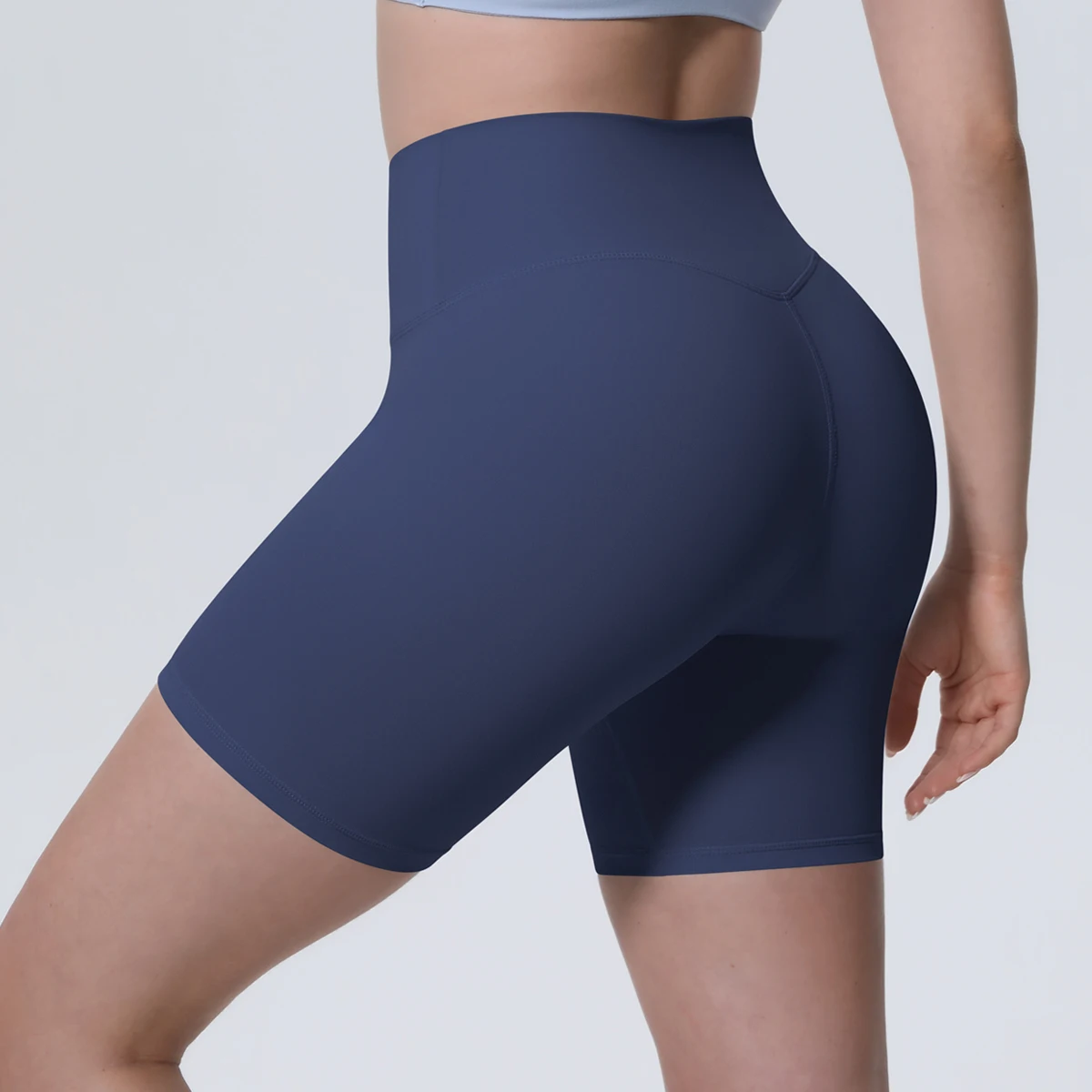 1 Stück Damen Sport-Kurze Yoga-Leggings Einfarbige Hochtaillierte Fitness-Shorts Schnelltrocknende Radfahr-Workout Nahtlose Shorts – Detail 20